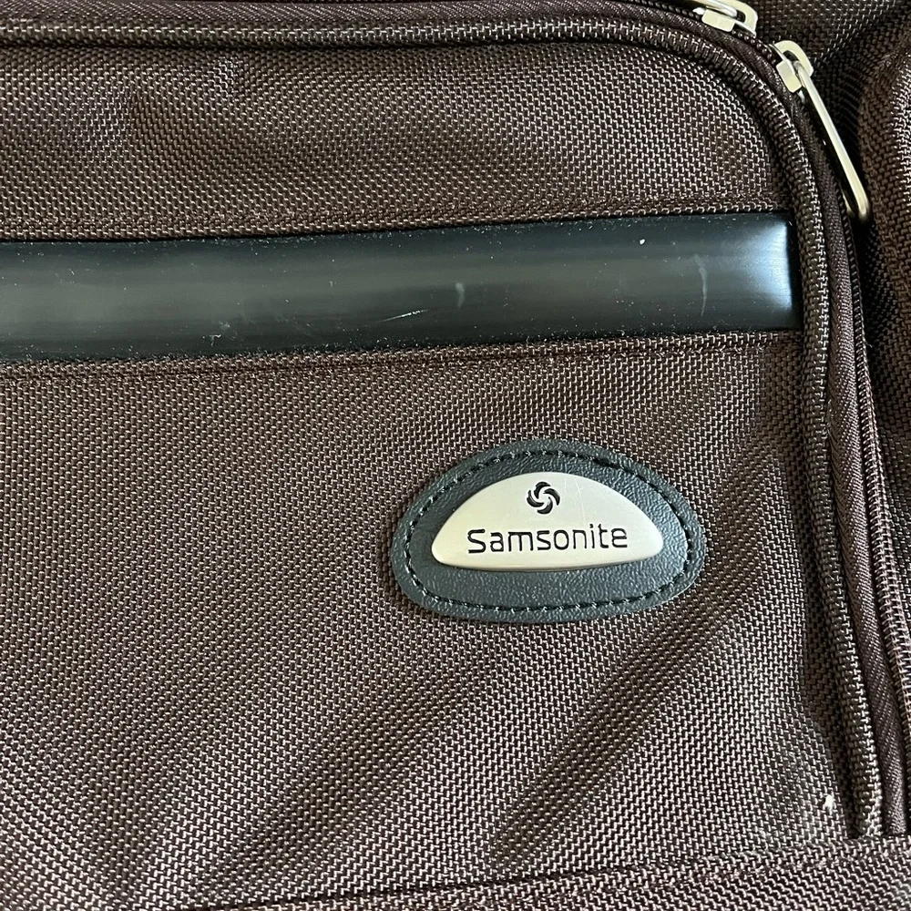 VTG Samsonite Laptop Work Luggage Case Bag 16.5 Inch Brown Canvas GOOD CONDITION